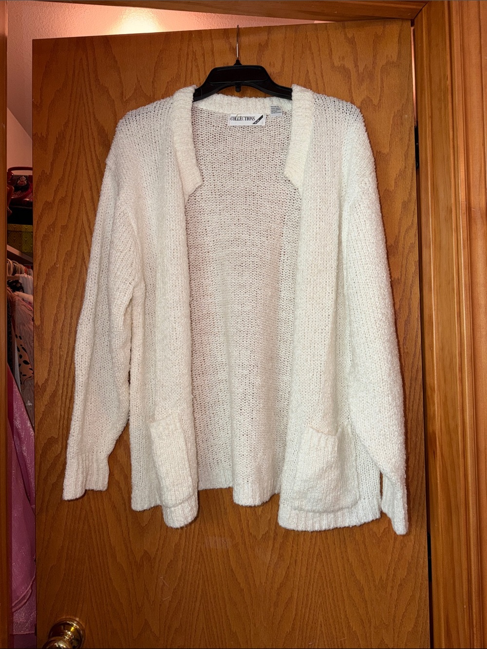 Recollections Cream Open-Front Knit Cardigan